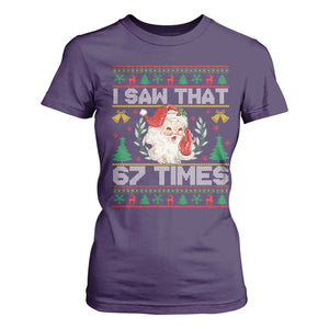 Funny Santa Christmas T Shirt For Women I Saw That 67 Times TS14 Purple Print Your Wear
