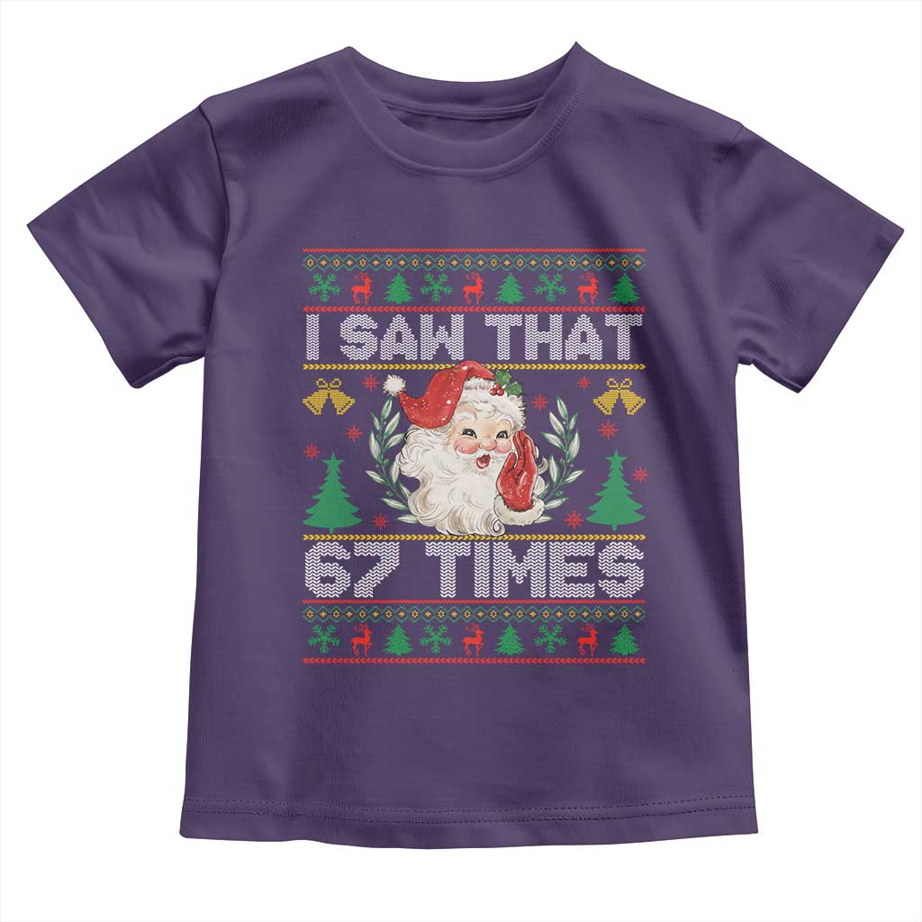 Funny Santa Christmas Toddler T Shirt I Saw That 67 Times TS14 Purple Print Your Wear