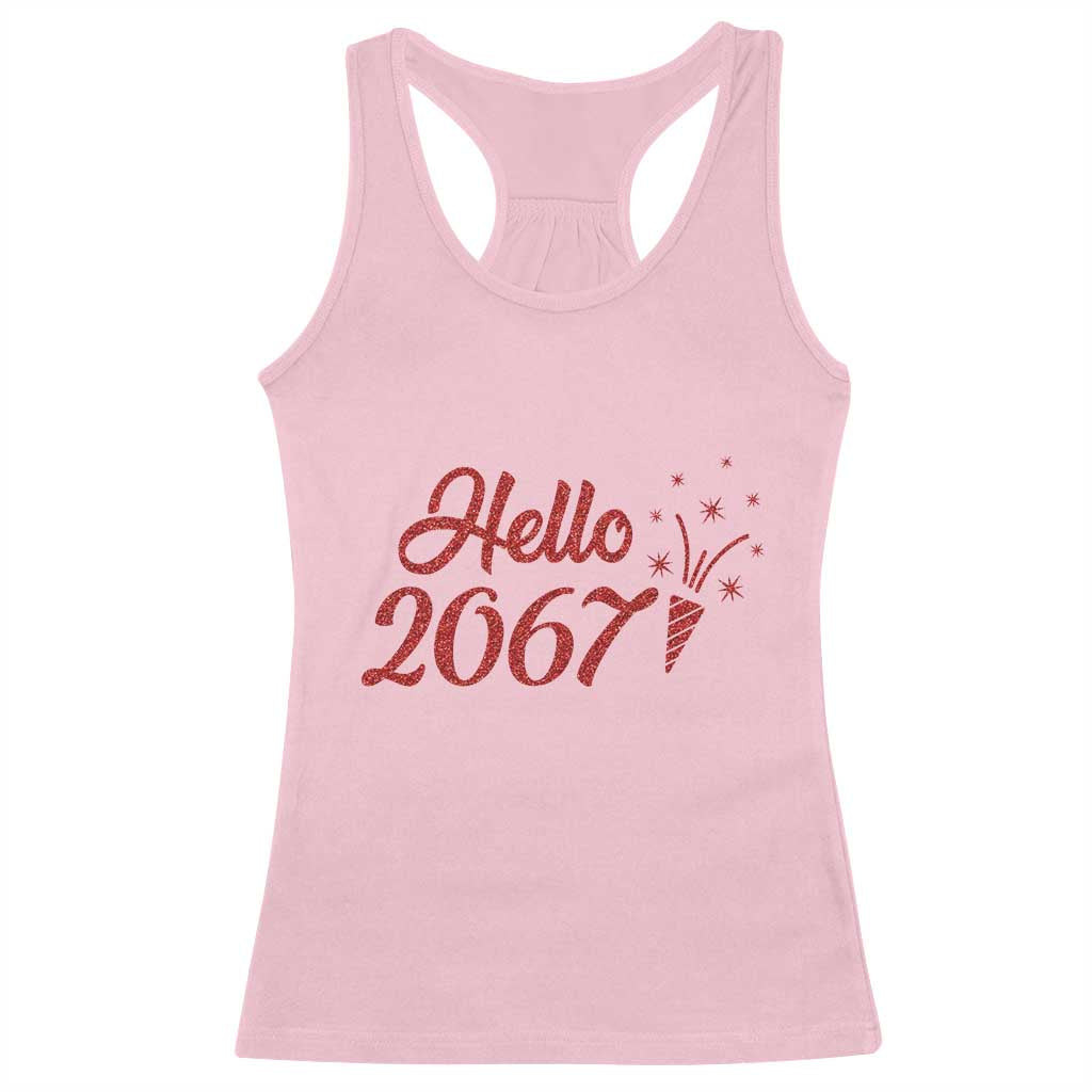 67 Six Seven Meme Racerback Tank Top New Year 2026 TS14 Light Pink Print Your Wear