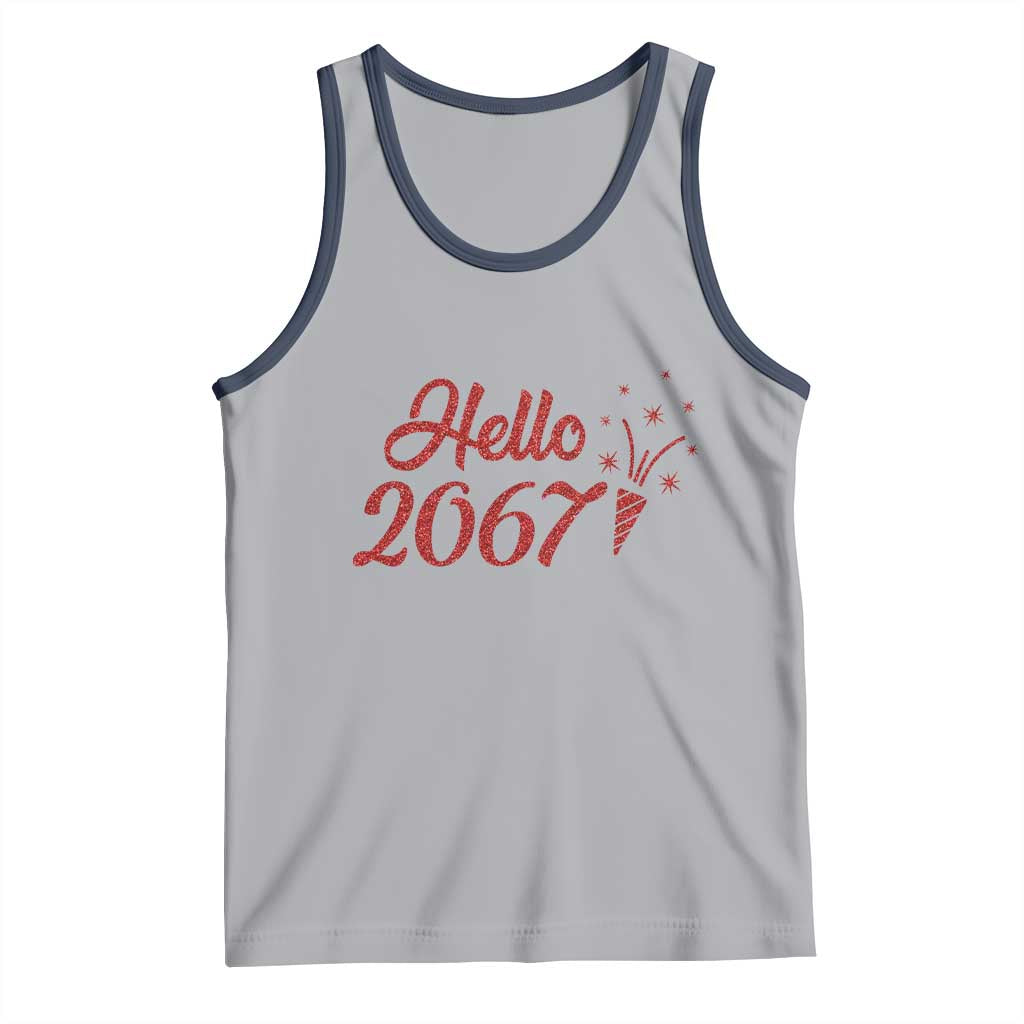 67 Six Seven Meme Tank Top New Year 2026 TS14 Athletic Heather Navy Print Your Wear