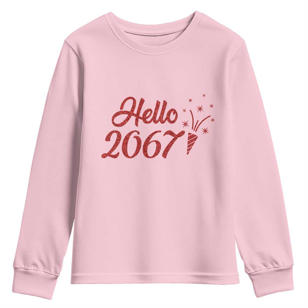 67 Six Seven Meme Youth Sweatshirt New Year 2026 TS14 Light Pink Print Your Wear