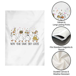 Silly Goose New Years 2026 Garden Flag Cute Goose Party Holiday TS14 Print Your Wear