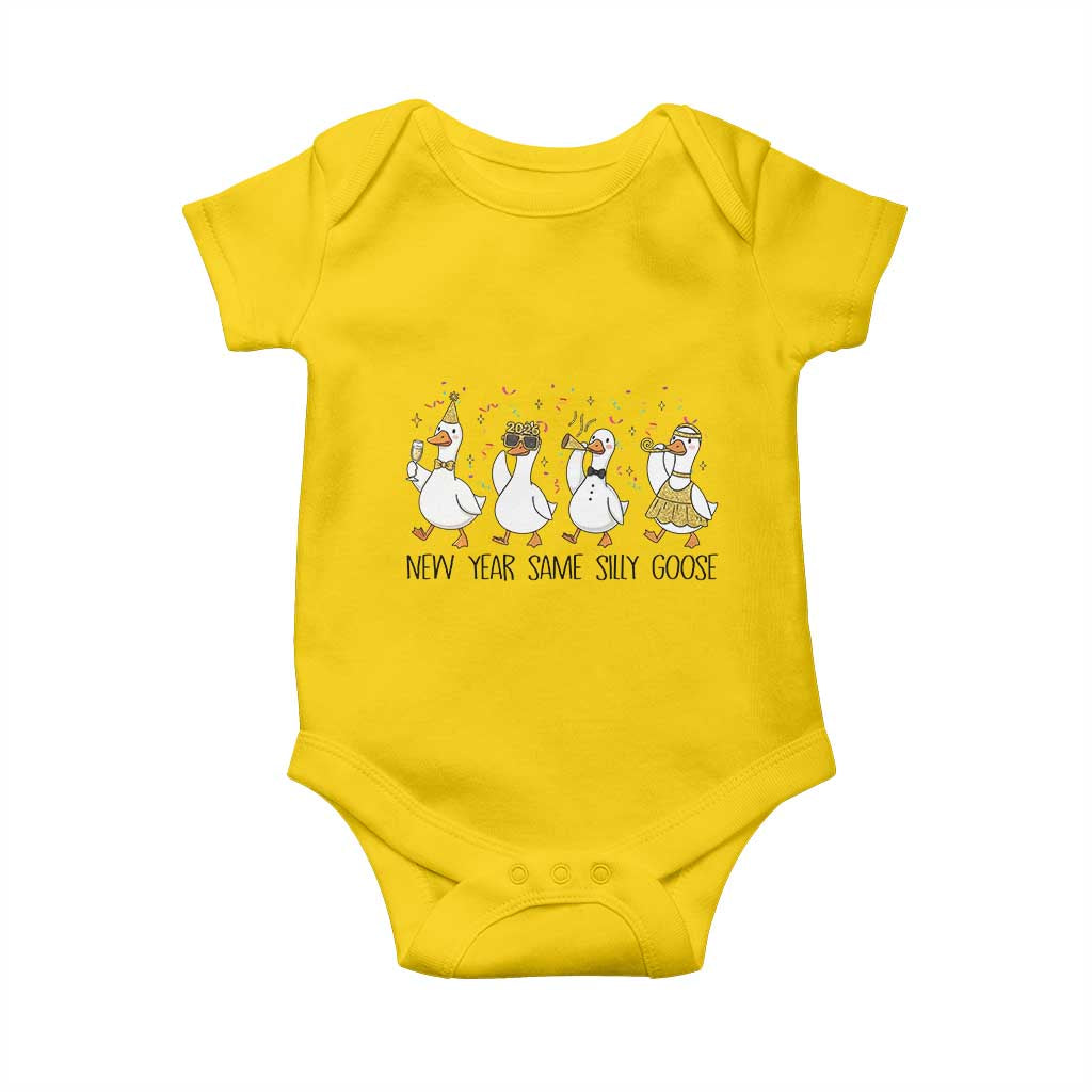 Silly Goose New Years 2026 Baby Onesie Cute Goose Party Holiday TS14 Daisy Print Your Wear