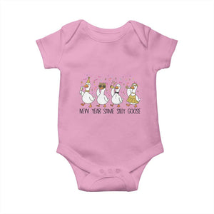 Silly Goose New Years 2026 Baby Onesie Cute Goose Party Holiday TS14 Light Pink Print Your Wear