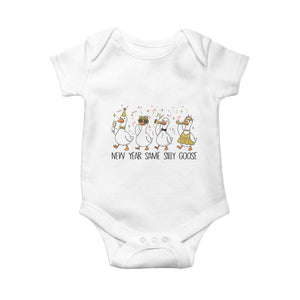 Silly Goose New Years 2026 Baby Onesie Cute Goose Party Holiday TS14 White Print Your Wear