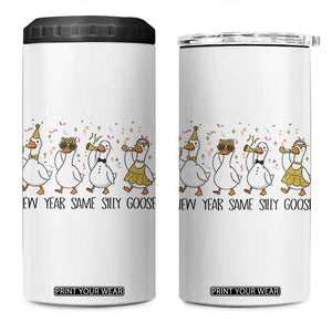 Silly Goose New Years 2026 4 in 1 Can Cooler Tumbler Cute Goose Party Holiday TS14 One Size: 16 oz White Print Your Wear