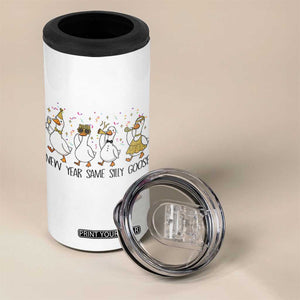 Silly Goose New Years 2026 4 in 1 Can Cooler Tumbler Cute Goose Party Holiday TS14 Print Your Wear