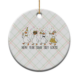 Silly Goose New Years 2026 Ceramic Ornament Cute Goose Party Holiday TS14 1pc Christmas Plaid Print Your Wear