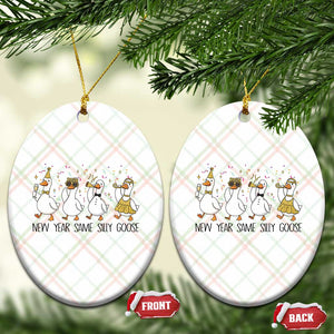 Silly Goose New Years 2026 Ceramic Ornament Cute Goose Party Holiday TS14 Print Your Wear