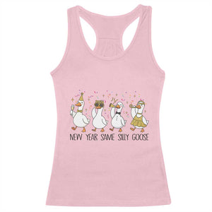 Silly Goose New Years 2026 Racerback Tank Top Cute Goose Party Holiday TS14 Light Pink Print Your Wear