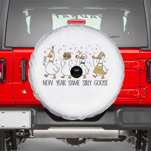 Silly Goose New Years 2026 Spare Tire Cover Cute Goose Party Holiday TS14 White Print Your Wear
