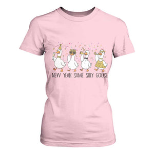 Silly Goose New Years 2026 T Shirt For Women Cute Goose Party Holiday TS14 Light Pink Print Your Wear