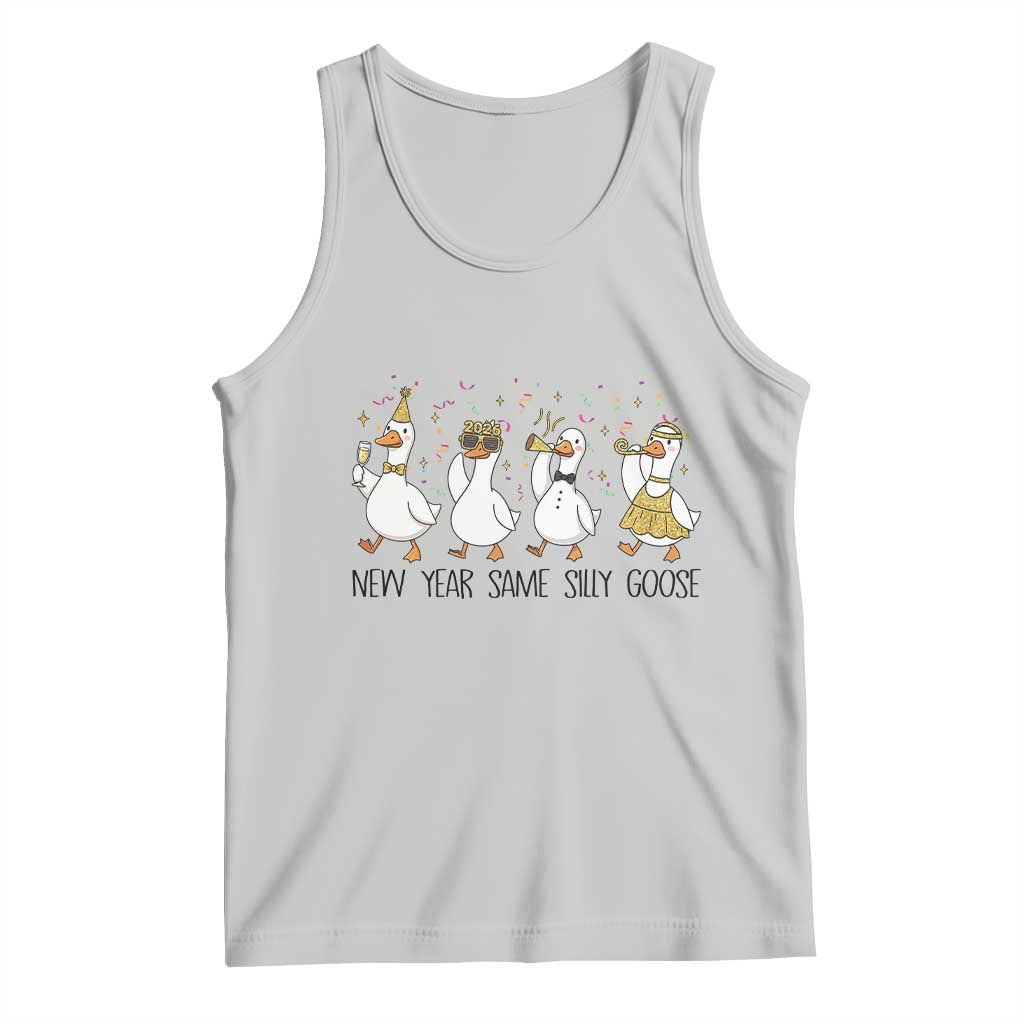 Silly Goose New Years 2026 Tank Top Cute Goose Party Holiday TS14 Ash Print Your Wear
