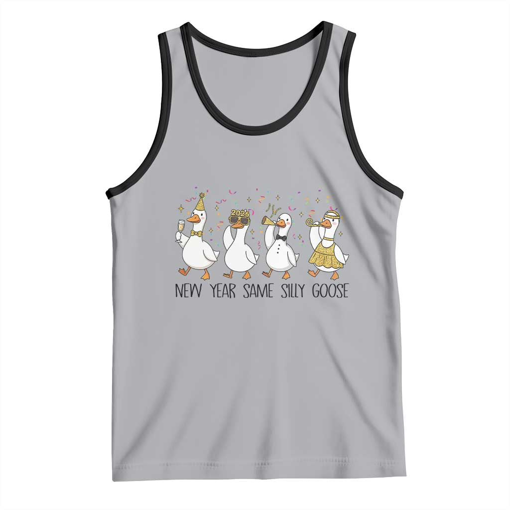 Silly Goose New Years 2026 Tank Top Cute Goose Party Holiday TS14 Athletic Heather Black Print Your Wear
