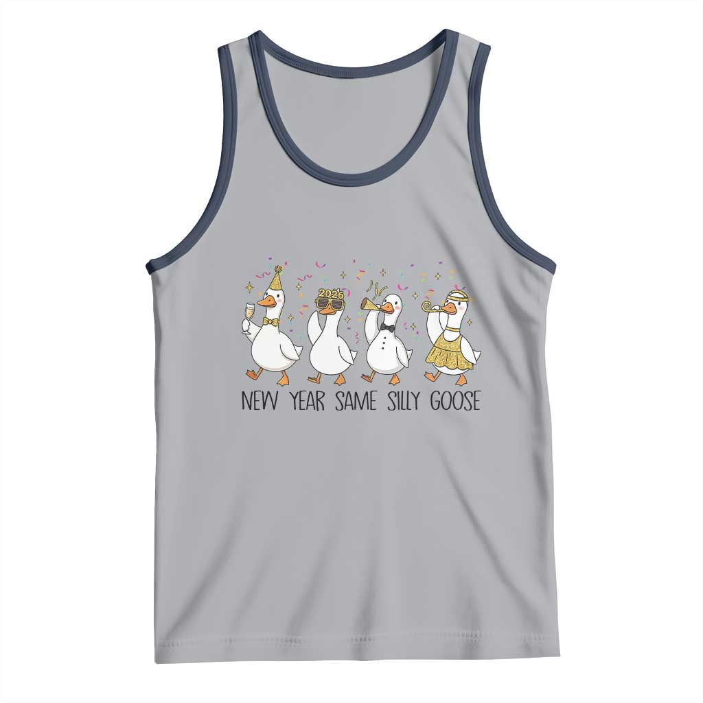 Silly Goose New Years 2026 Tank Top Cute Goose Party Holiday TS14 Athletic Heather Navy Print Your Wear