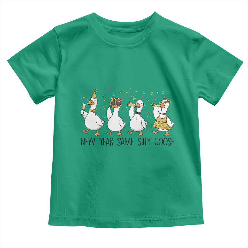 Silly Goose New Years 2026 Toddler T Shirt Cute Goose Party Holiday TS14 Irish Green Print Your Wear