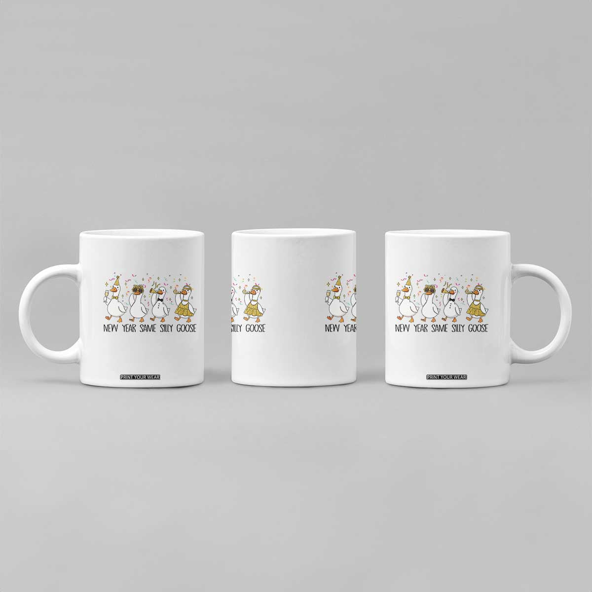 Silly Goose New Years 2026 Coffee Mug Cute Goose Party Holiday TS14 Print Your Wear