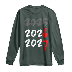 67 Six Seven Meme Long Sleeve Shirt New Year 2026 Gen Alpha Slang TS14 Dark Forest Green Print Your Wear