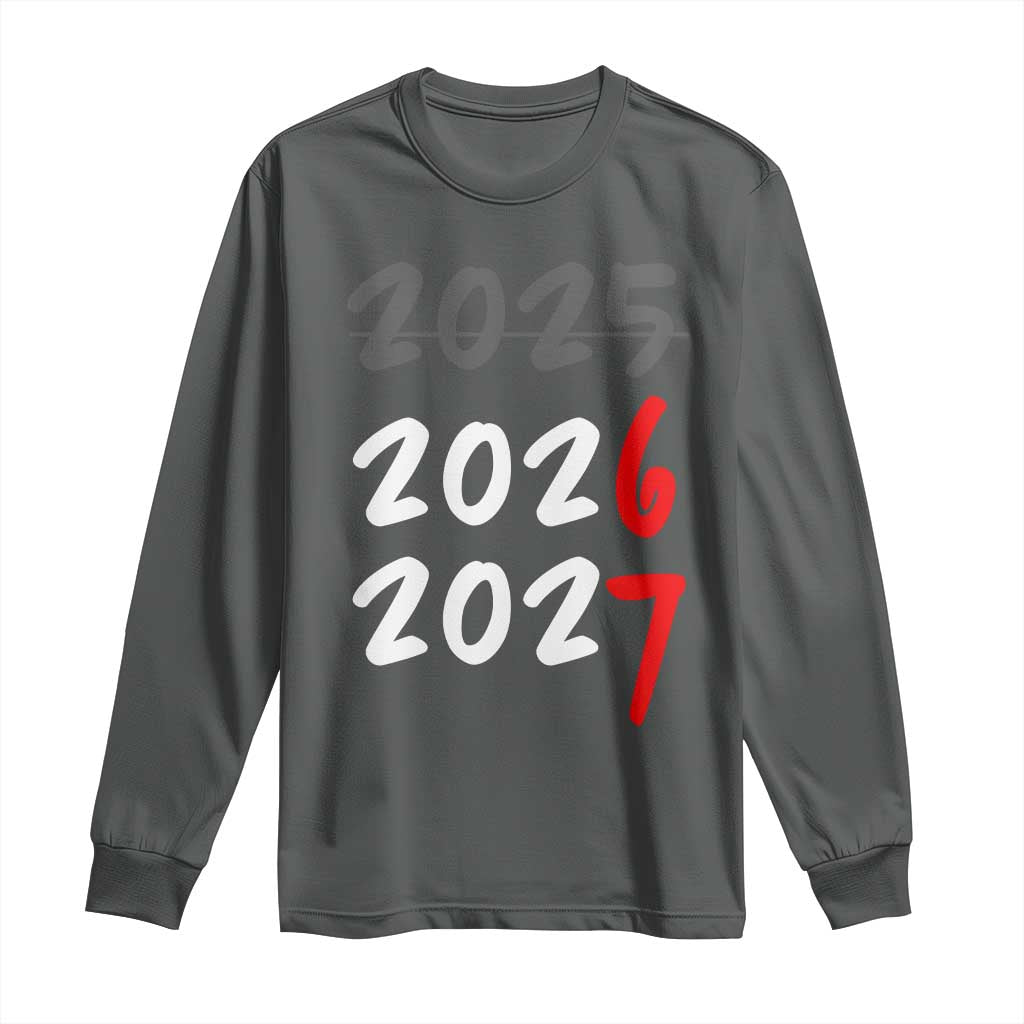 67 Six Seven Meme Long Sleeve Shirt New Year 2026 Gen Alpha Slang TS14 Dark Heather Print Your Wear