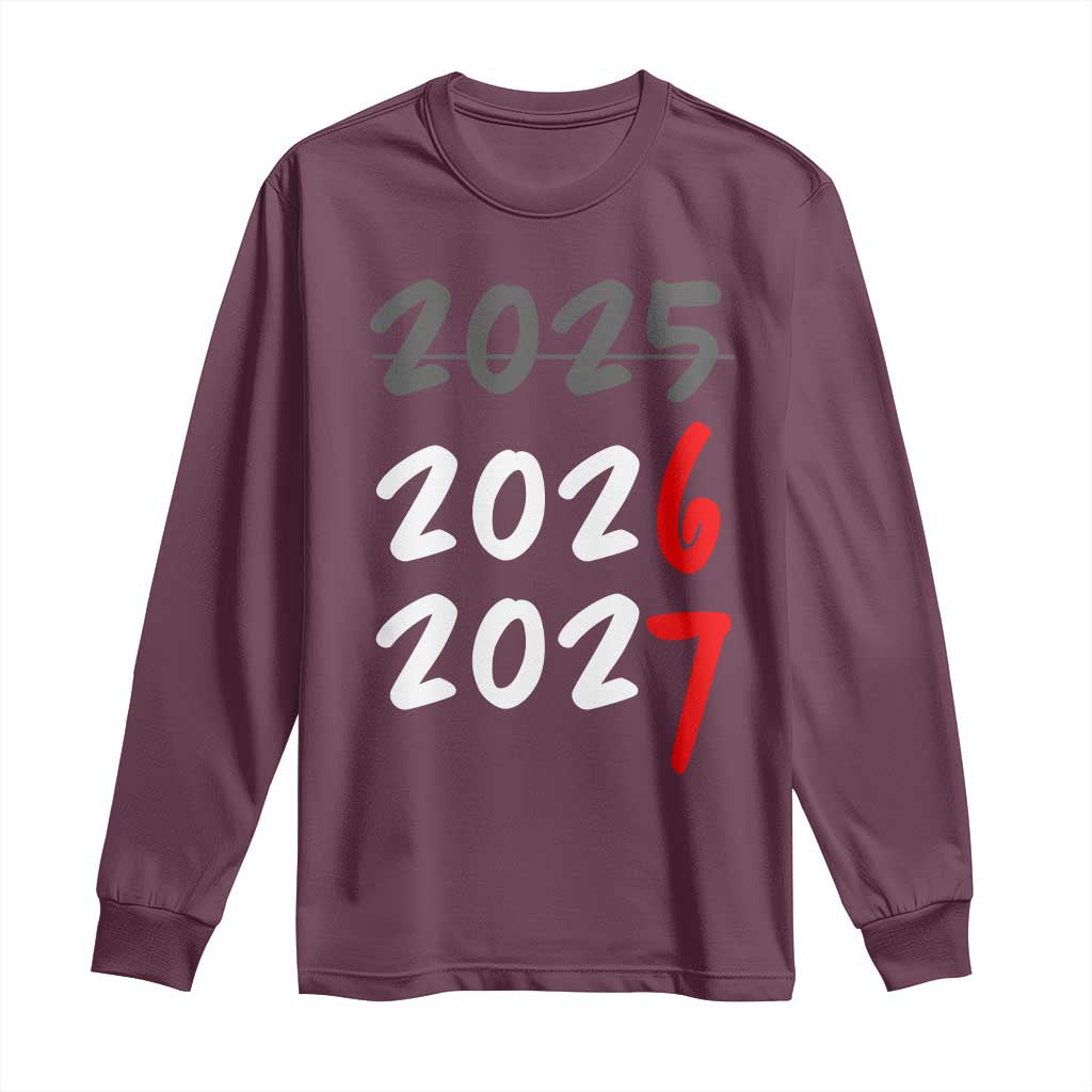 67 Six Seven Meme Long Sleeve Shirt New Year 2026 Gen Alpha Slang TS14 Maroon Print Your Wear