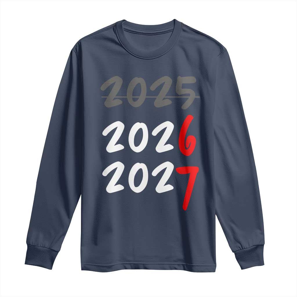 67 Six Seven Meme Long Sleeve Shirt New Year 2026 Gen Alpha Slang TS14 Navy Print Your Wear