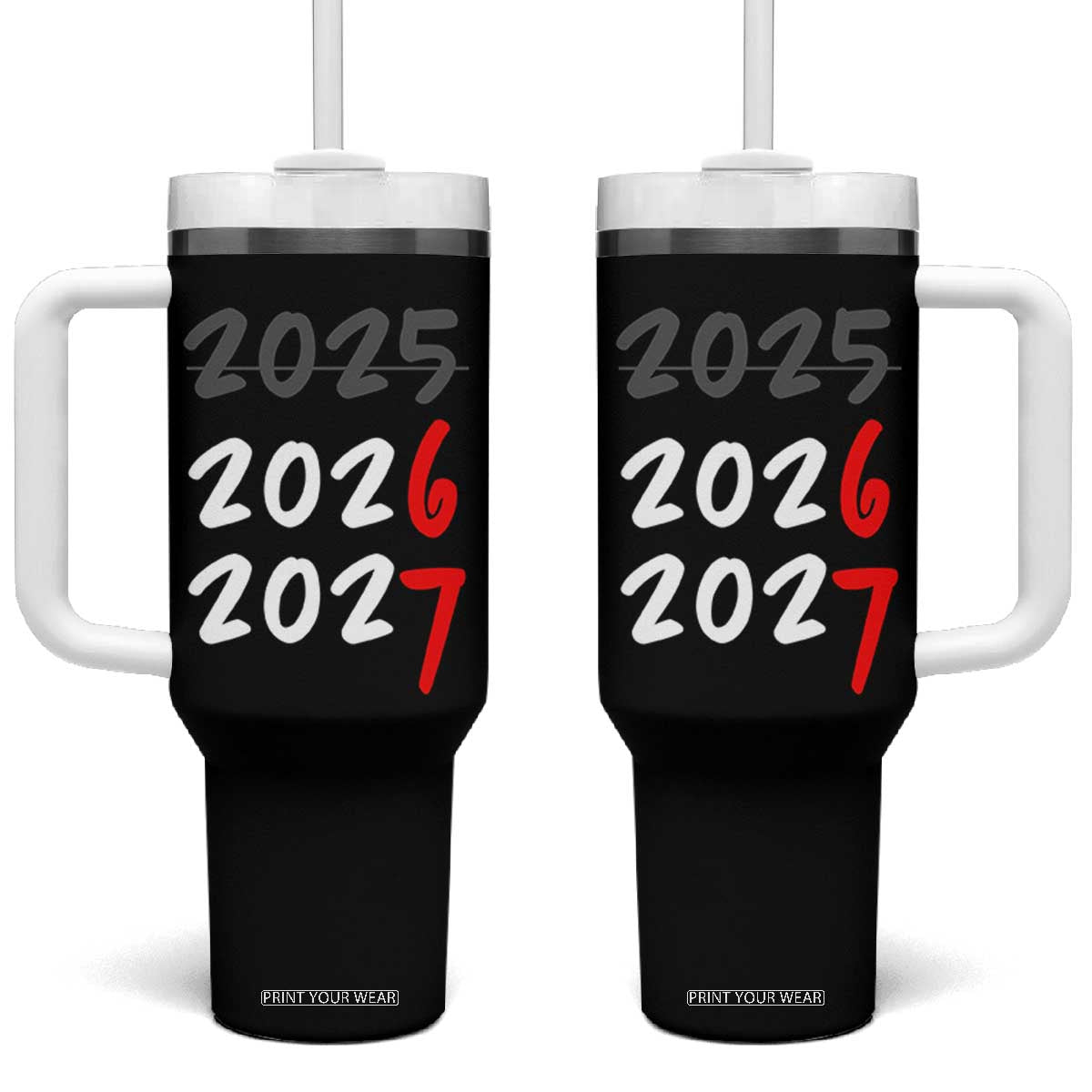 67 Six Seven Meme Tumbler With Handle New Year 2026 Gen Alpha Slang TS14 One Size: 40 oz Black Print Your Wear