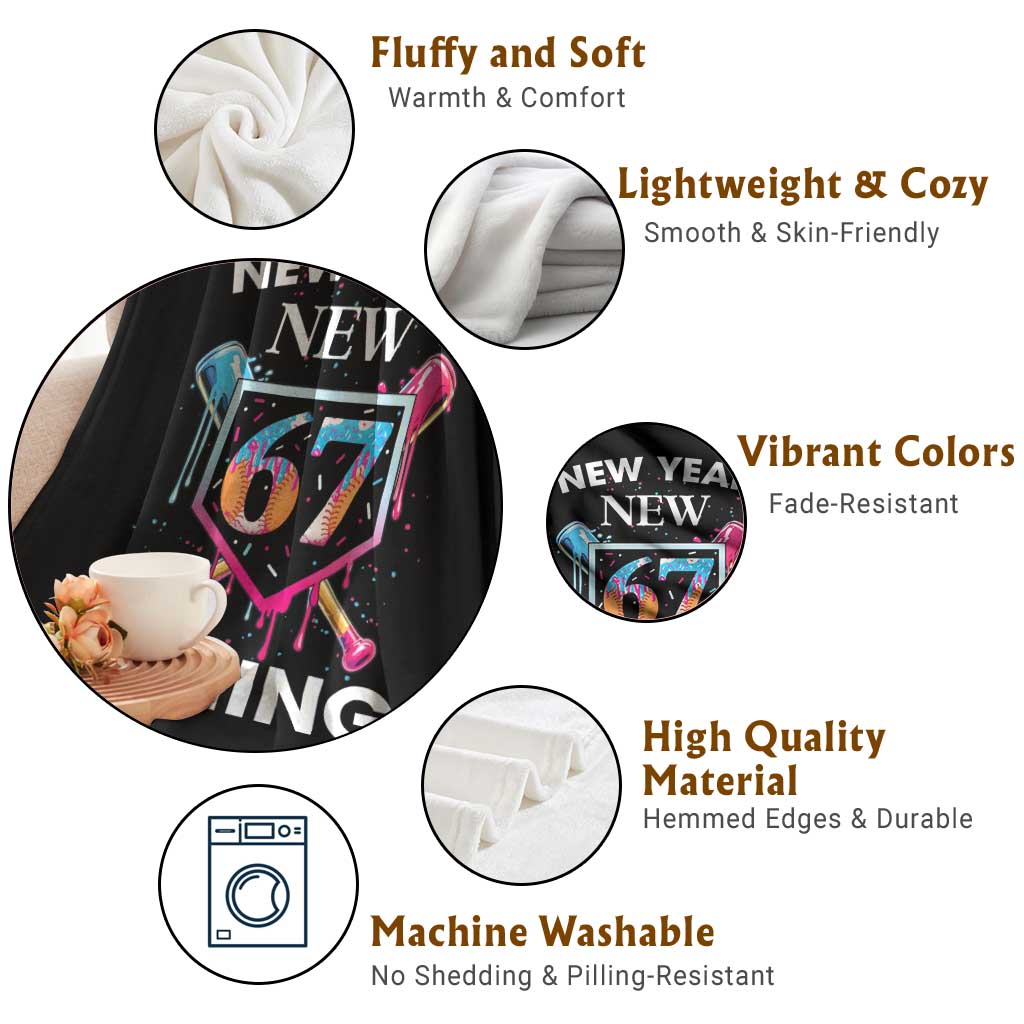 Funny Six Seven Meme Throw Blanket 67 Number Sports American Football Ice Cream Drip TS14 Print Your Wear