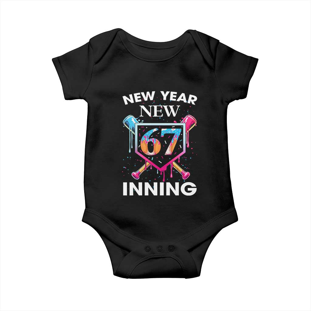 Funny Six Seven Meme Baby Onesie 67 Number Sports American Football Ice Cream Drip TS14 Black Print Your Wear