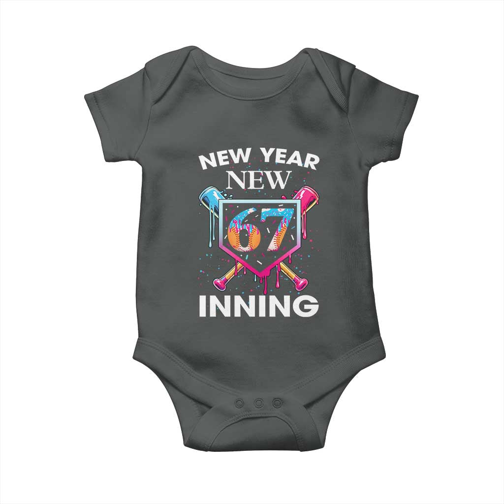 Funny Six Seven Meme Baby Onesie 67 Number Sports American Football Ice Cream Drip TS14 Dark Heather Print Your Wear