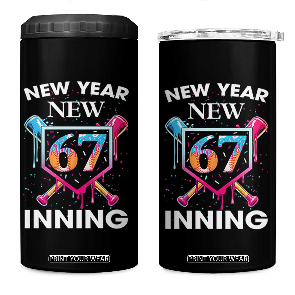 Funny Six Seven Meme 4 in 1 Can Cooler Tumbler 67 Number Sports American Football Ice Cream Drip TS14 One Size: 16 oz Black Print Your Wear