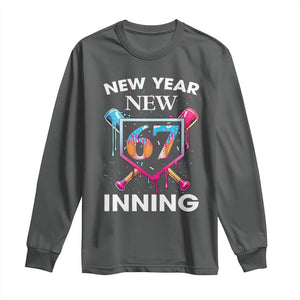 Funny Six Seven Meme Long Sleeve Shirt 67 Number Sports American Football Ice Cream Drip TS14 Dark Heather Print Your Wear