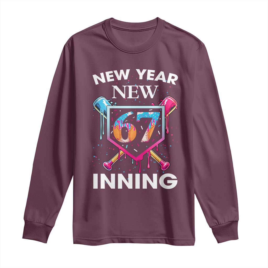 Funny Six Seven Meme Long Sleeve Shirt 67 Number Sports American Football Ice Cream Drip TS14 Maroon Print Your Wear