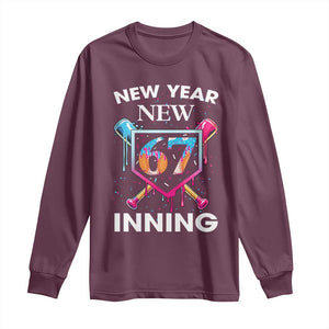 Funny Six Seven Meme Long Sleeve Shirt 67 Number Sports American Football Ice Cream Drip TS14 Maroon Print Your Wear