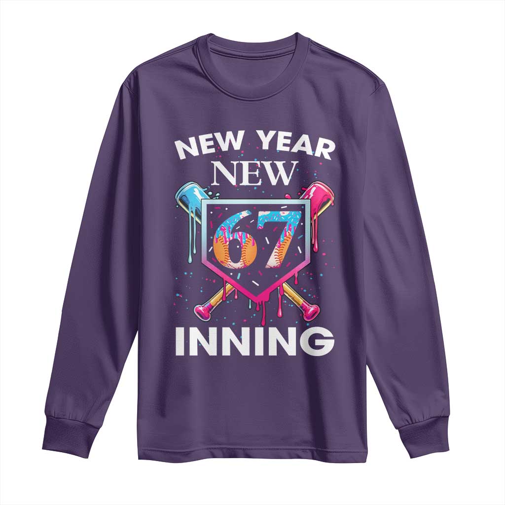Funny Six Seven Meme Long Sleeve Shirt 67 Number Sports American Football Ice Cream Drip TS14 Purple Print Your Wear