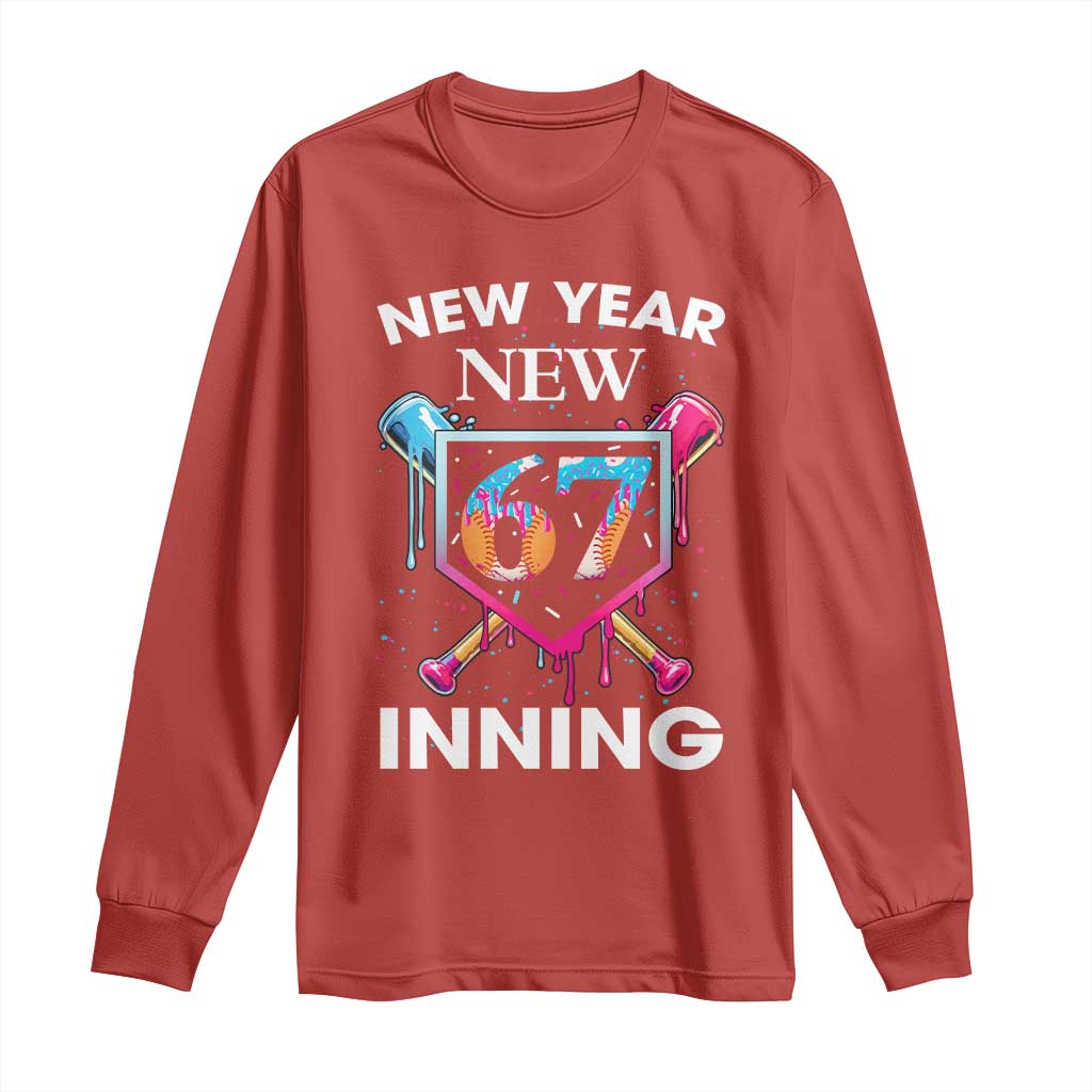 Funny Six Seven Meme Long Sleeve Shirt 67 Number Sports American Football Ice Cream Drip TS14 Red Print Your Wear