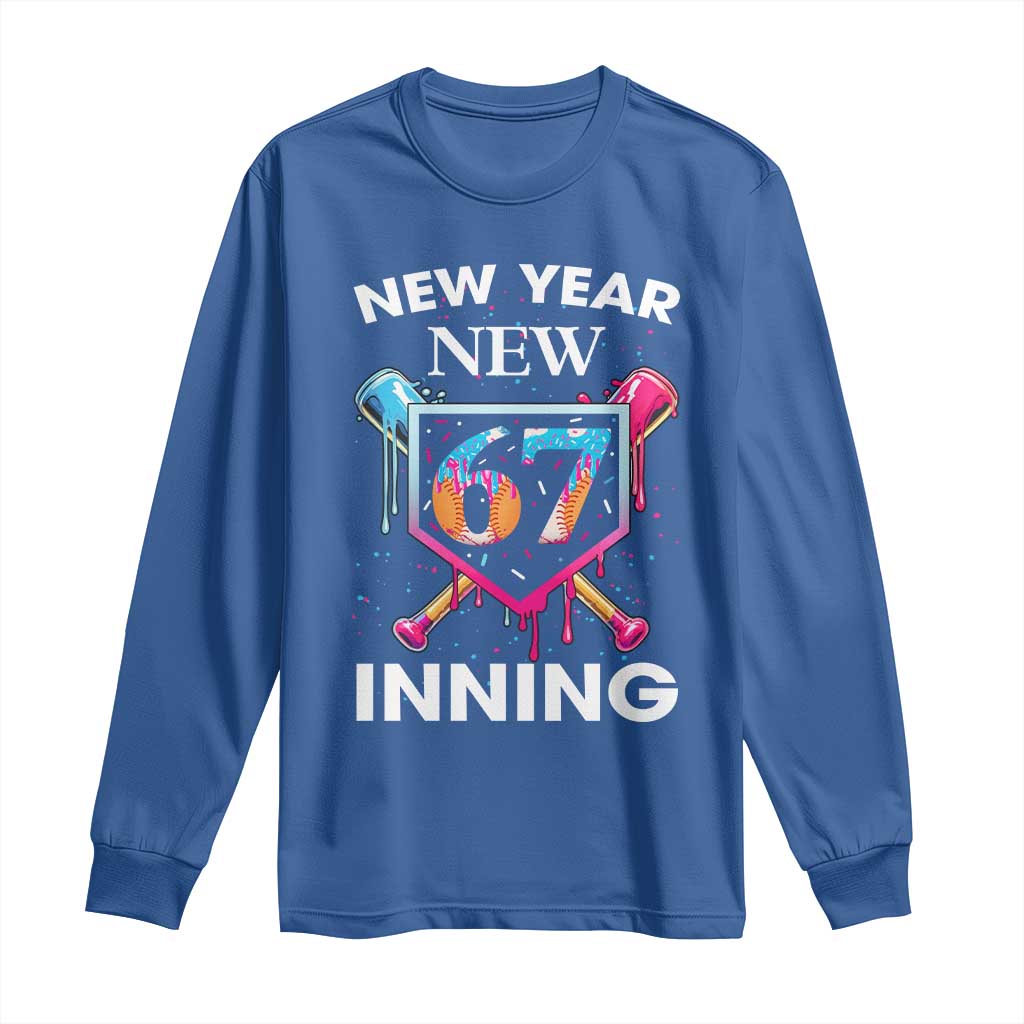 Funny Six Seven Meme Long Sleeve Shirt 67 Number Sports American Football Ice Cream Drip TS14 Royal Blue Print Your Wear