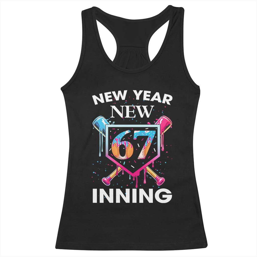 Funny Six Seven Meme Racerback Tank Top 67 Number Sports American Football Ice Cream Drip TS14 Black Print Your Wear