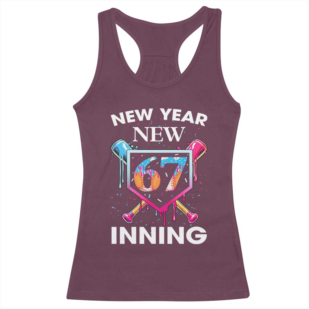 Funny Six Seven Meme Racerback Tank Top 67 Number Sports American Football Ice Cream Drip TS14 Maroon Print Your Wear