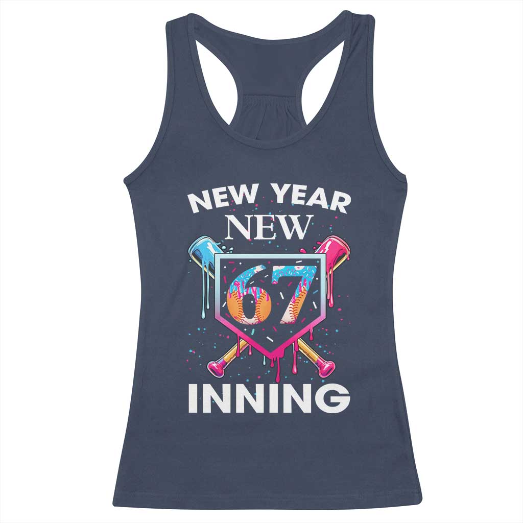 Funny Six Seven Meme Racerback Tank Top 67 Number Sports American Football Ice Cream Drip TS14 Navy Print Your Wear