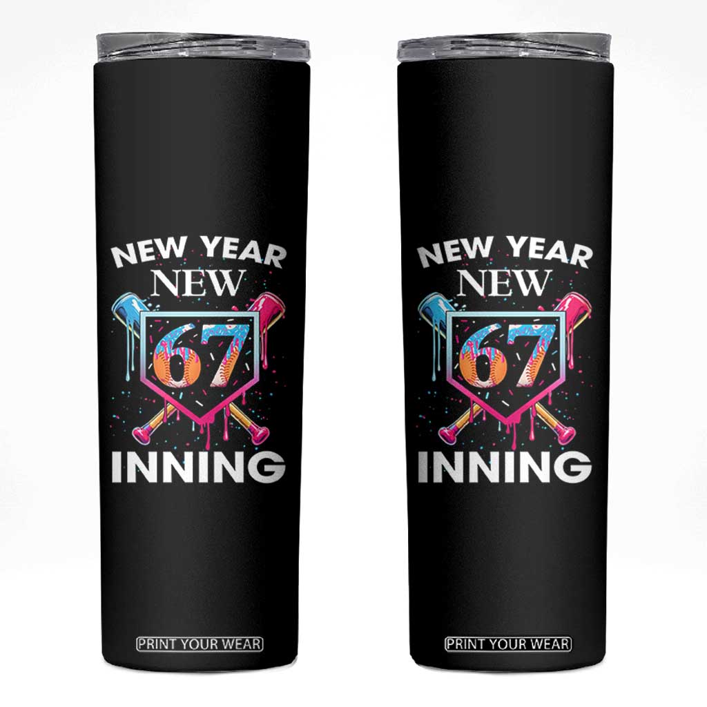 Funny Six Seven Meme Skinny Tumbler 67 Number Sports American Football Ice Cream Drip TS14 Black Print Your Wear
