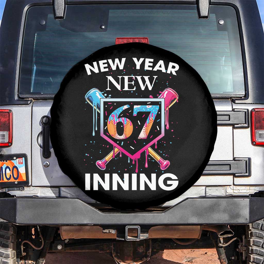 Funny Six Seven Meme Spare Tire Cover 67 Number Sports American Football Ice Cream Drip TS14 No hole Black Print Your Wear