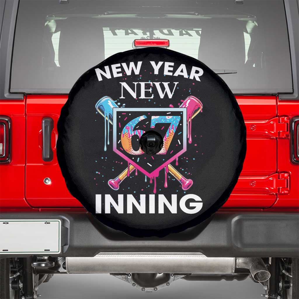 Funny Six Seven Meme Spare Tire Cover 67 Number Sports American Football Ice Cream Drip TS14 Black Print Your Wear