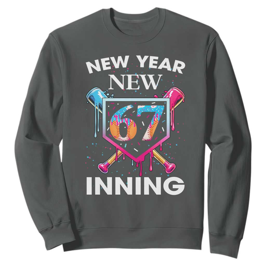 Funny Six Seven Meme Sweatshirt 67 Number Sports American Football Ice Cream Drip TS14 Dark Heather Print Your Wear
