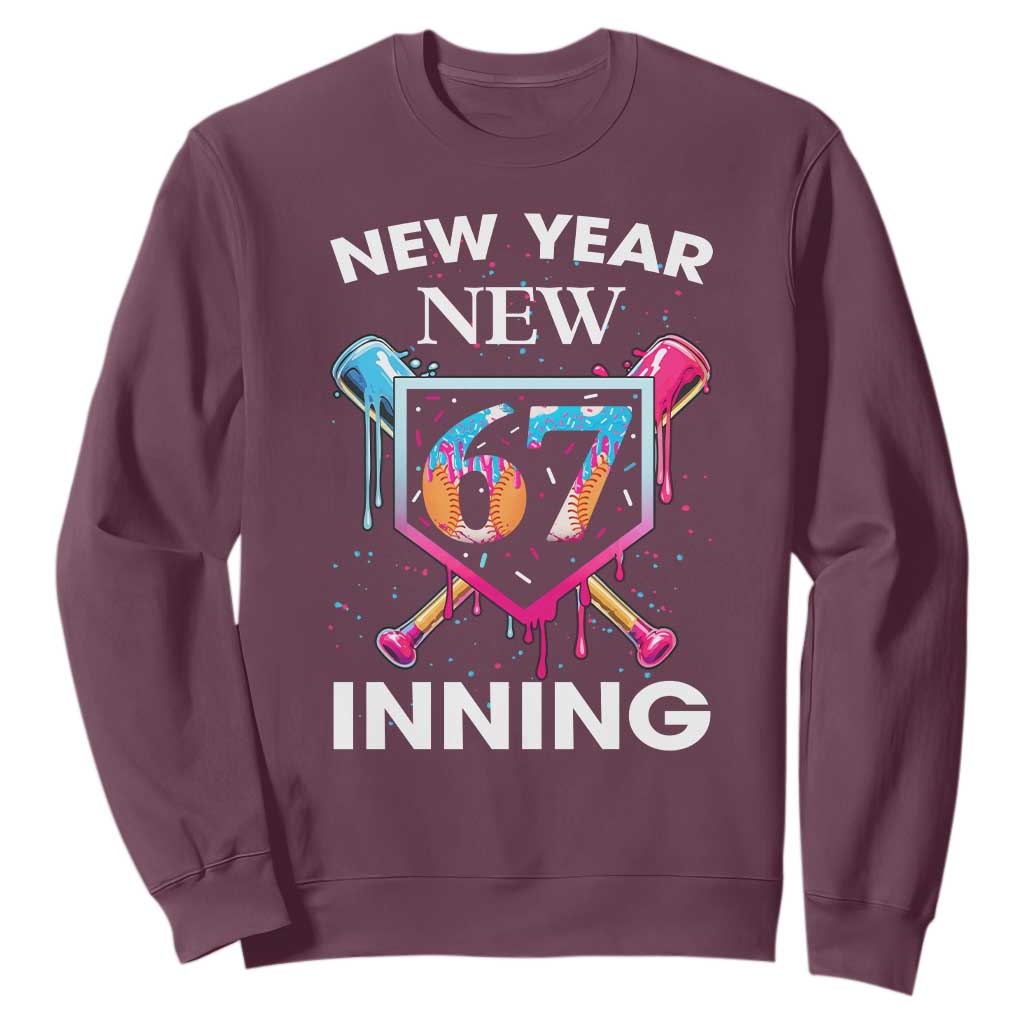 Funny Six Seven Meme Sweatshirt 67 Number Sports American Football Ice Cream Drip TS14 Maroon Print Your Wear