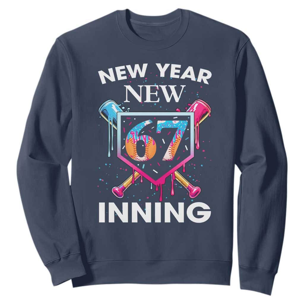 Funny Six Seven Meme Sweatshirt 67 Number Sports American Football Ice Cream Drip TS14 Navy Print Your Wear