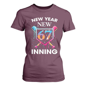 Funny Six Seven Meme T Shirt For Women 67 Number Sports American Football Ice Cream Drip TS14 Maroon Print Your Wear