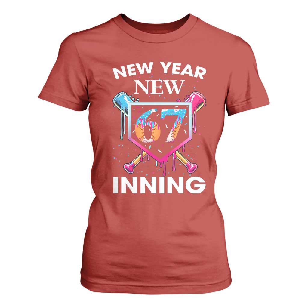 Funny Six Seven Meme T Shirt For Women 67 Number Sports American Football Ice Cream Drip TS14 Red Print Your Wear