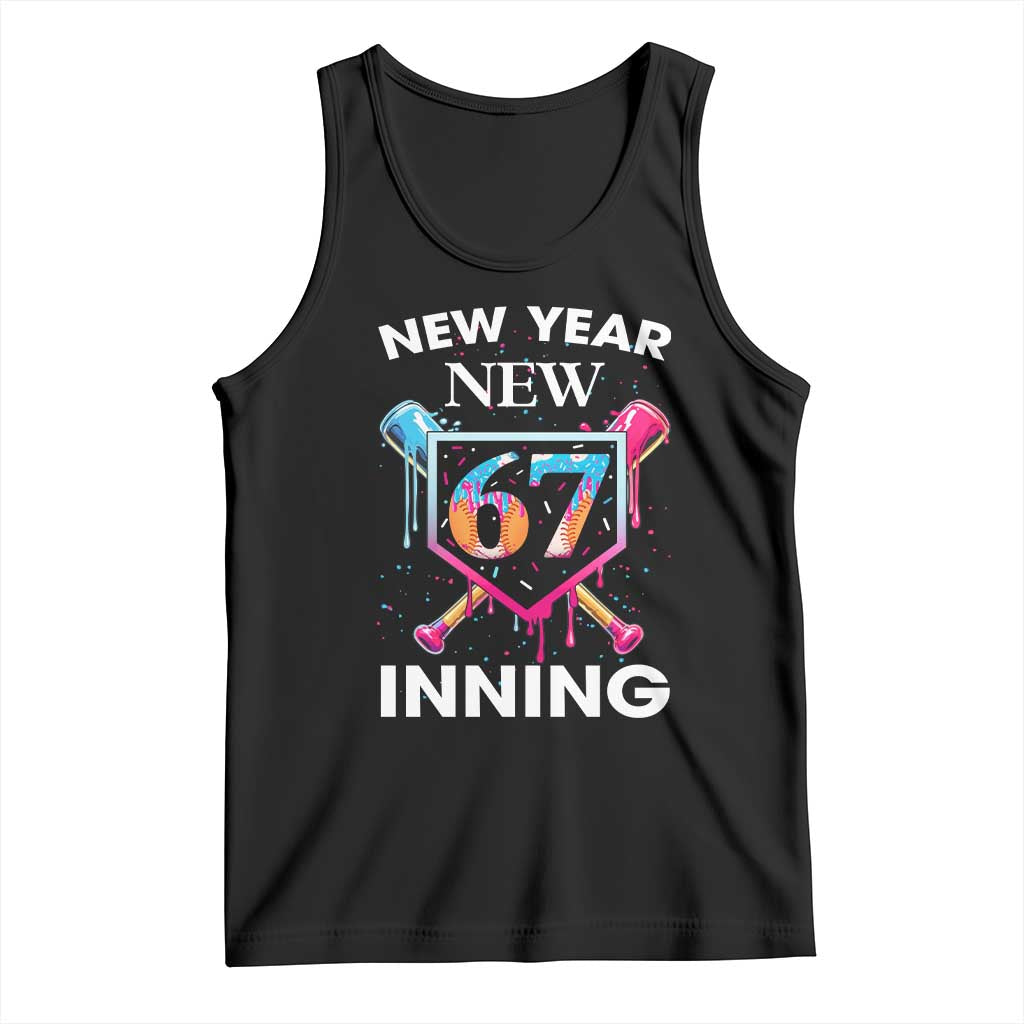 Funny Six Seven Meme Tank Top 67 Number Sports American Football Ice Cream Drip TS14 Black Print Your Wear