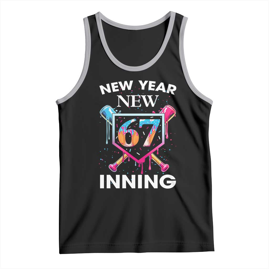 Funny Six Seven Meme Tank Top 67 Number Sports American Football Ice Cream Drip TS14 Black Athletic Heather Print Your Wear