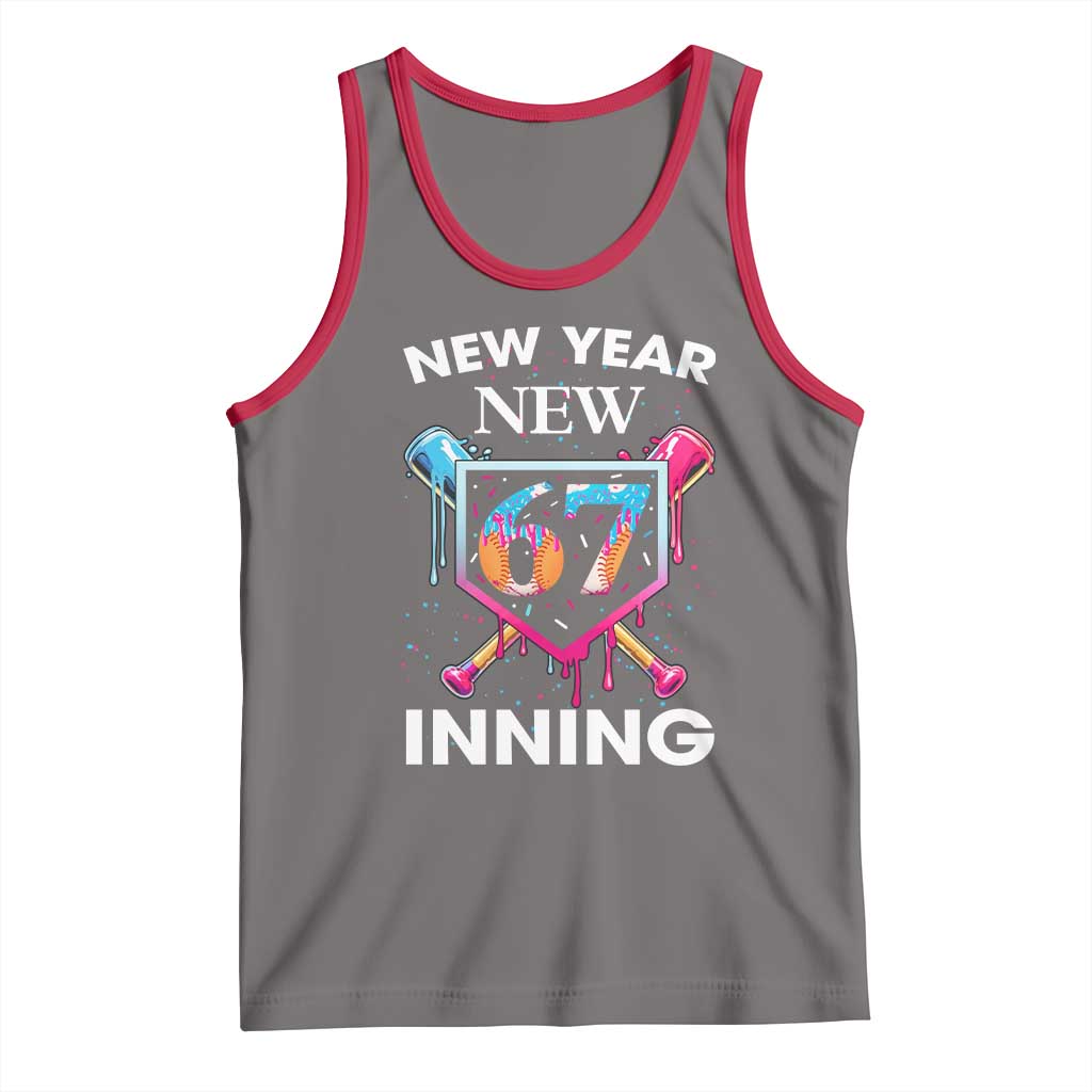 Funny Six Seven Meme Tank Top 67 Number Sports American Football Ice Cream Drip TS14 Deep Heather Red Print Your Wear
